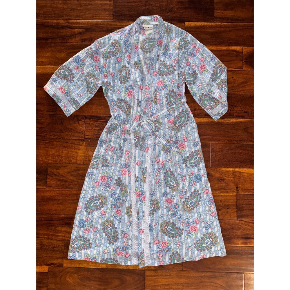 Vintage Sears Apostrophe Paisley Robe‎ 100% Cotton Cottagecore USA